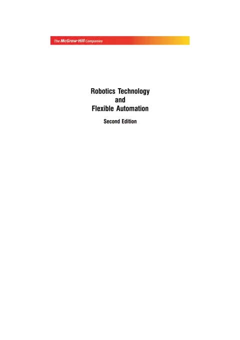 Book Robotics Technology and Flexible Automation free