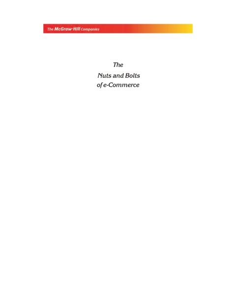 Book The Nuts and Bolts of E Commerce free