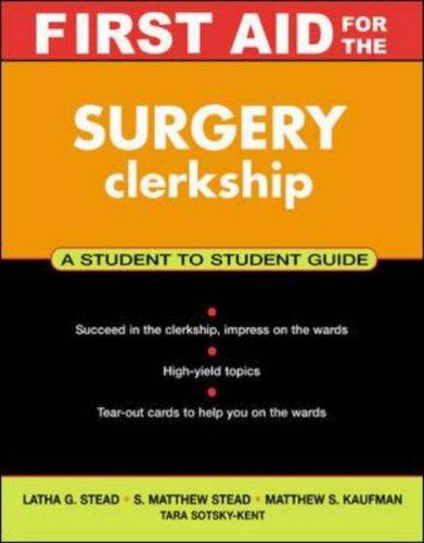 Book First Aid for the Surgery Clerkship (First Aid Series) free