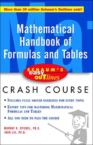 Book Schaum's Easy Outline of Mathematical Handbook of Formulas and Tables free
