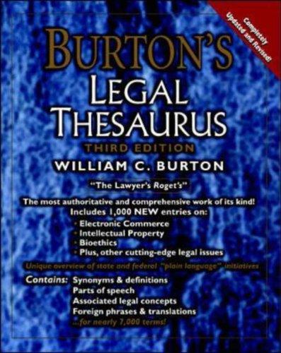 Book Burton's Legal Thesaurus, 3rd Edition free