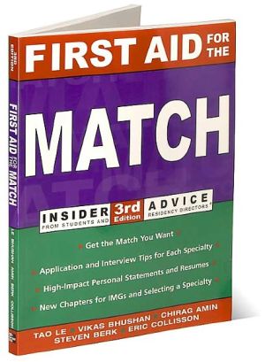 Book First Aid for the Match (First Aid Series) free