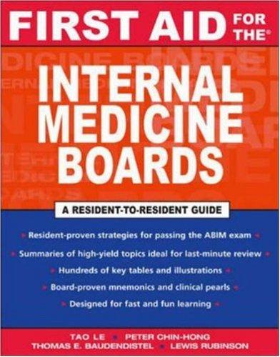 Book First Aid for the Internal Medicine Boards (First Aid Series) free