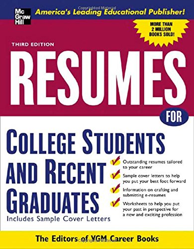 Book Resumes for College Students and Recent Graduates (VGM PROFESSIONAL RESUMES SERIES) free