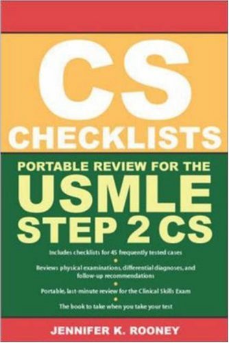 Book CS Checklists: Portable Review for the USMLE Step 2 CS (Clinical Skills Exam) free