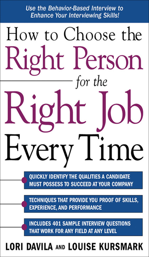 Book How to Choose the Right Person for the Right Job Every Time free