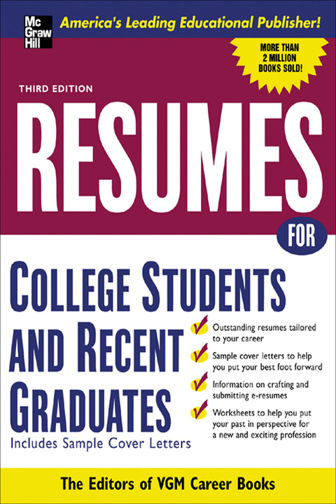 Book Resumes for College Students and Recent Graduates (VGM PROFESSIONAL RESUMES SERIES) free