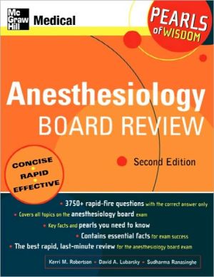 Book Anesthesiology Board Review: Pearls of Wisdom free