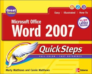 Book Microsoft Office Word 2007 QuickSteps (How to Do Everything) free