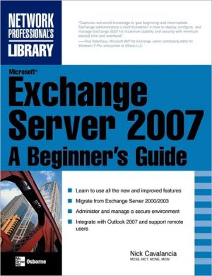 Book Microsoft Exchange Server 2007: A Beginner's Guide free