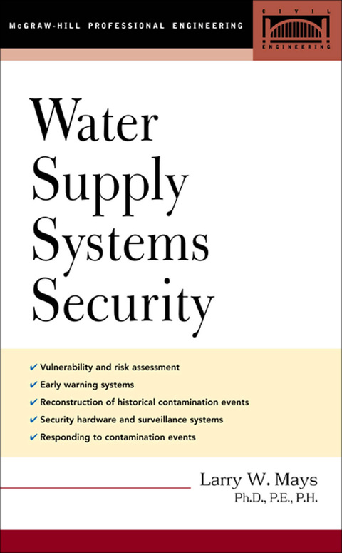 Book Water Supply Systems Security free