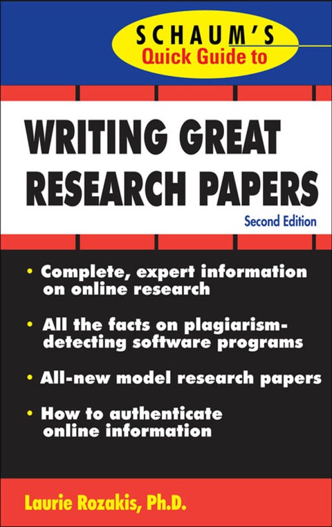 Book Schaum's Quick Guide to Writing Great Research Papers free