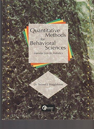 Book Quantitative Methods for Behavioral Sciences: Introduction to Statistics free