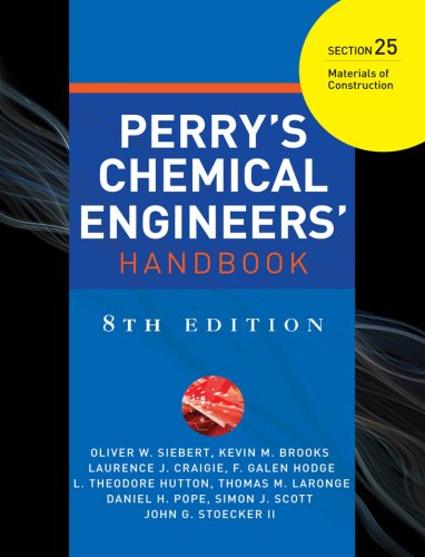 Book PERRYS CHEMICAL ENGINEERS HANDBOOK 8/E SECTION 25 MATERIALS OF CONSTRCTN free