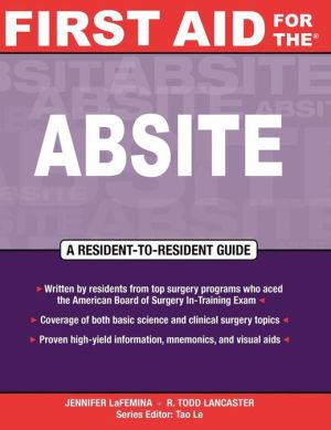Book First Aid for the® ABSITE (First Aid Specialty Boards) free