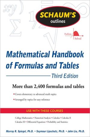 Book Schaum's Outline of Mathematical Handbook of Formulas and Tables, 3ed free