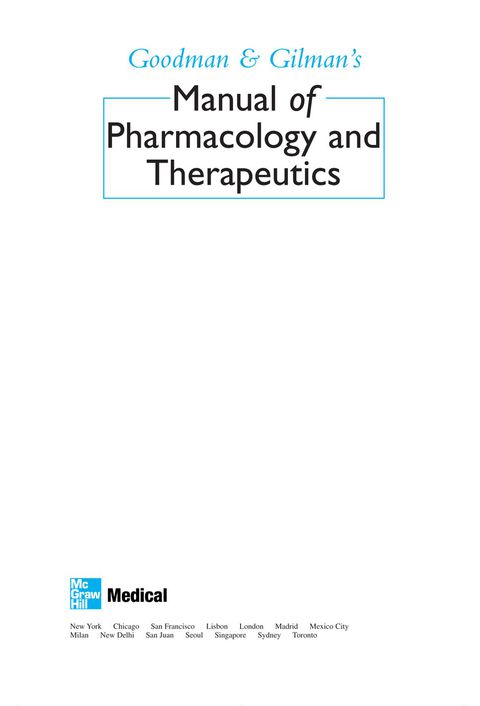 Book Goodman and Gilman's Manual of Pharmacology and Therapeutics free