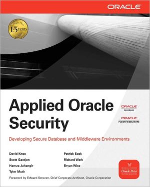 Book Applied Oracle Security: Developing Secure Database and Middleware Environments free