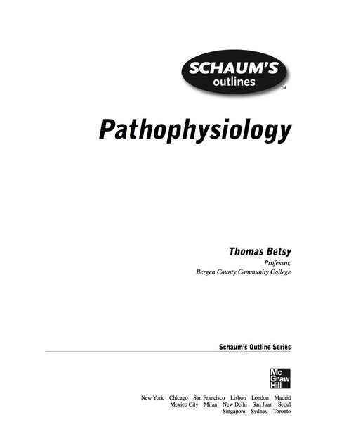 Book Schaum's Outline of Pathophysiology (Schaum's Outlines) free
