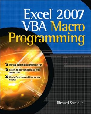 Book Excel 2007 VBA Macro Programming free