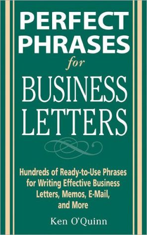 Book Perfect Phrases for Business Letters (Perfect Phrases Series) free