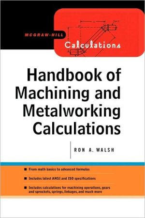 Book Handbook of Machining and Metalworking Calculations free
