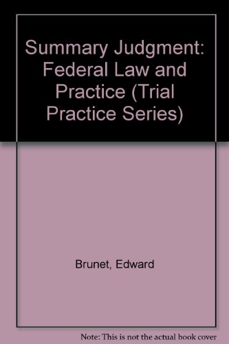 Book Summary Judgment: Federal Law And Practice free