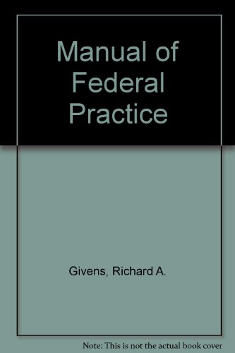 Book Manual Of Federal Practice free