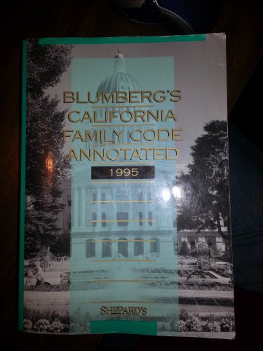 Book Blumberg's California Family Code Annotated free