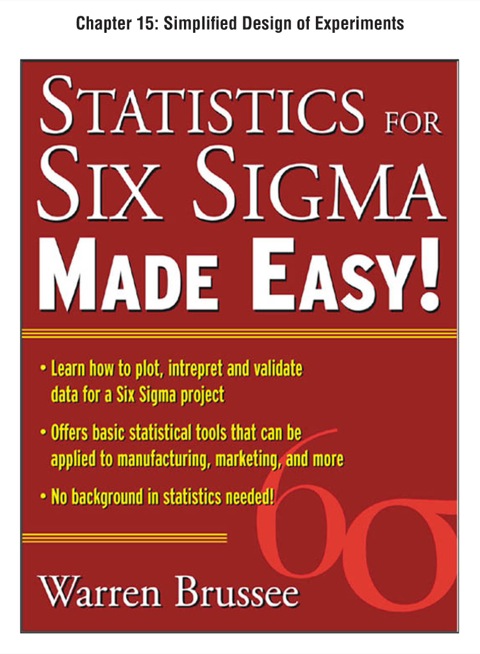 Book Statistics for Six Sigma Made Easy, Chapter 15 - Simplified Design of Experiments free