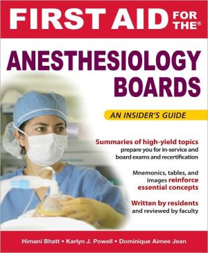 Book First Aid for the Anesthesiology Boards: An Insider's Guide (First Aid Specialty Boards) free