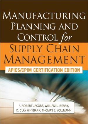 Book Manufacturing Planning and Control for Supply Chain Management free