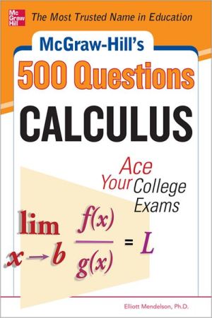 Book McGraw-Hill's 500 College Calculus Questions to Know by Test Day (McGraw-Hill's 500 Questions) free