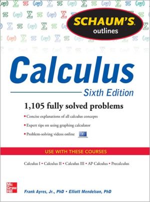 Book Schaum's Outline of Calculus, 6th Edition: 1,105 Solved Problems + 30 Videos (Schaum's Outlines) free