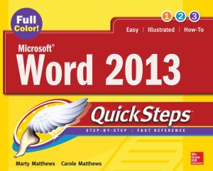 Book Microsoft® Word 2013 QuickSteps free