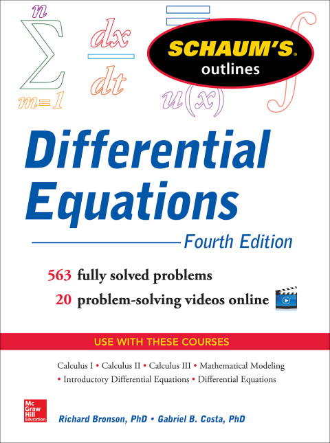 Book Schaum's Outline of Differential Equations, 4th Edition (Schaum's Outlines) free