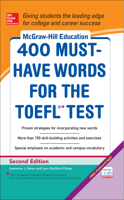 Book McGraw-Hill Education 400 Must-Have Words for the TOEFL, 2nd Edition free
