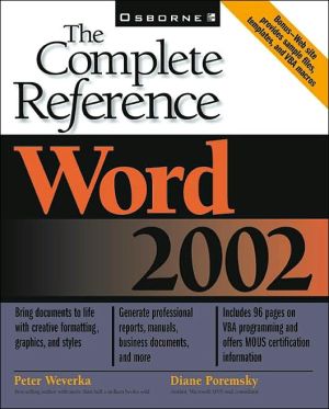 Book Word 2002: The Complete Reference free