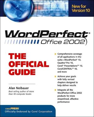 Book WordPerfect Office 2002: The Official Guide (Osborne CORELPRESSTM Series) free
