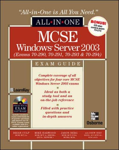 Book MCSE Windows Server 2003 All-in-One Exam Guide (Exams 70-290, 70-291, 70-293 & 70-294) free