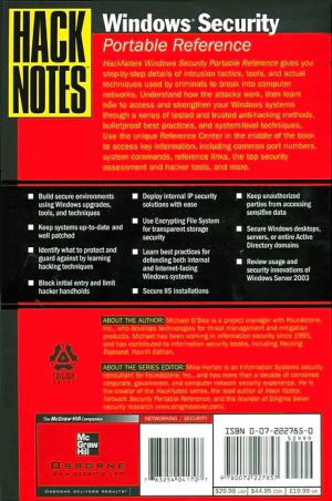 Book HackNotes(tm) Windows Security Portable Reference free