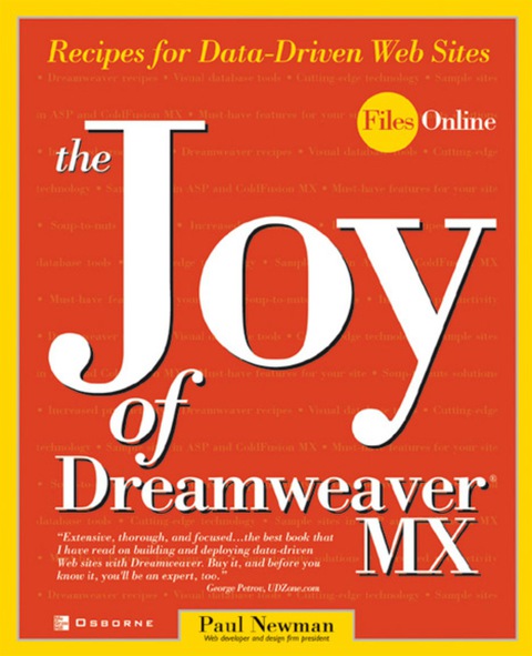 Book The Joy of Dreamweaver MX: Recipes for Data-Driven Web Sites (Files Online) free