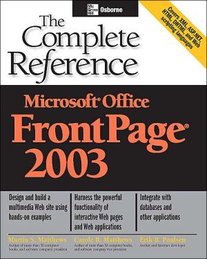 Book Microsoft Office FrontPage 2003: The Complete Reference (Osborne Complete Reference Series) free