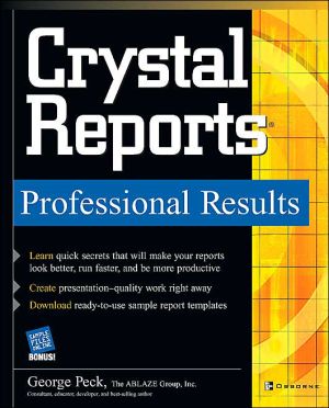 Book Crystal Reports Professional Results free