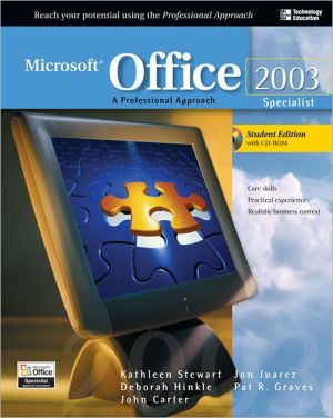 Book Microsoft Office 2003: A Professional Approach, Specialist Student Edition W/ Cd-rom free