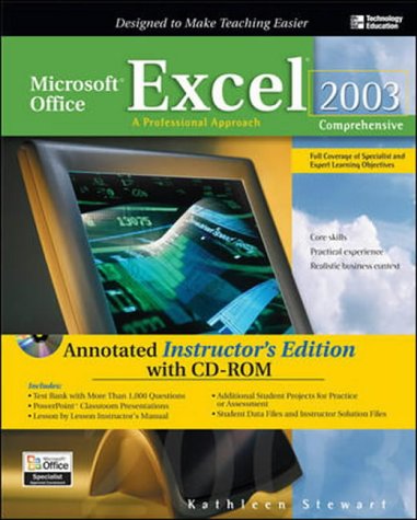 Book Microsoft Office Excel 2003: Comprehensive - Annotated Instructor's Edition: A Professional Approach free