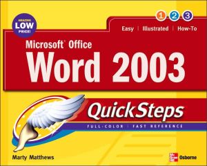 Book Microsoft Office Word 2003 QuickSteps free