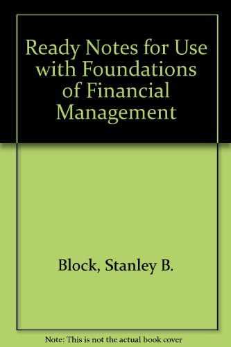 Book Ready Notes To Accompany Foundations Of Financial Management free