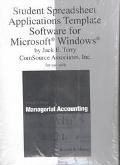 Book Student Spreadsheet Applications Template Software For Microsoft Windows (for Use With Managerial Accounting, 4/e) free
