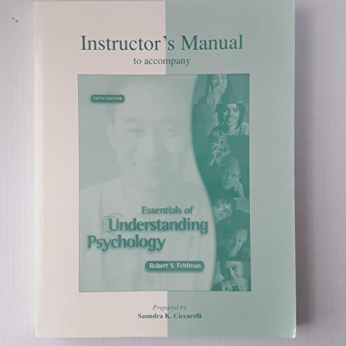 Book Instructor's Manual to Accompany Essentials of Understanding Psychology free